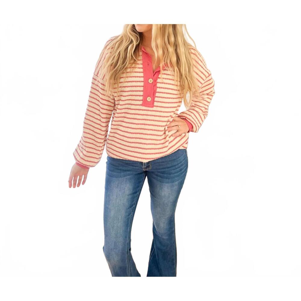 NEW LOVELY MELODY emily stripe top in rose